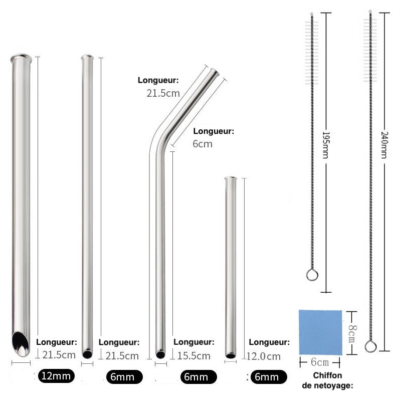 Paille en métal lavable